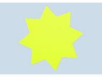 Textkartong stjärna gul 350mm 25/FP