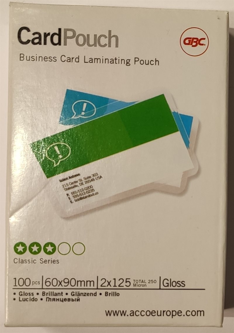 Laminatficka business card